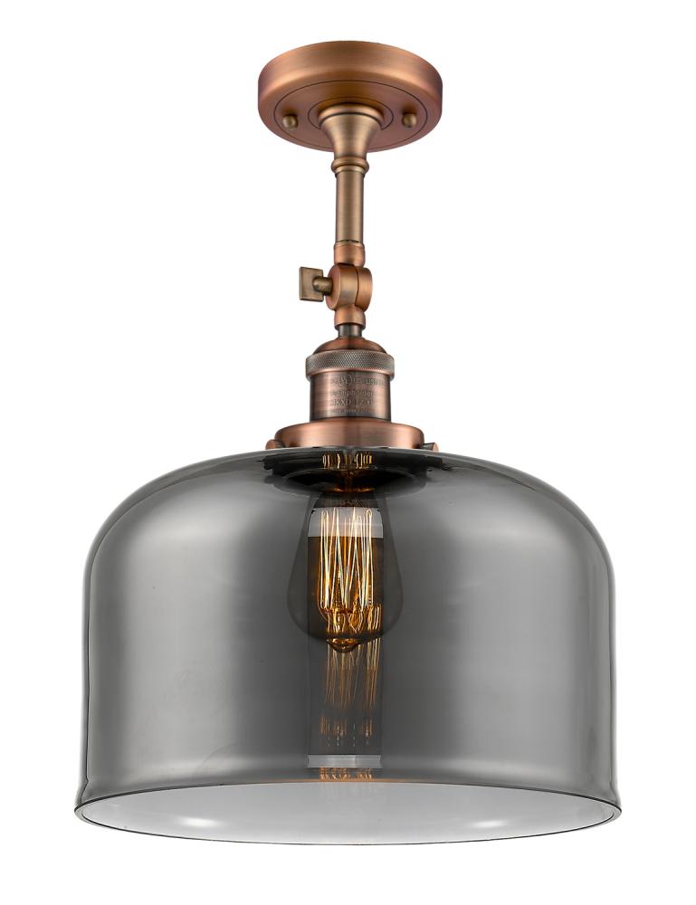 Bell - 1 Light - 12 inch - Antique Copper - Adjustable Semi-Flush Mount