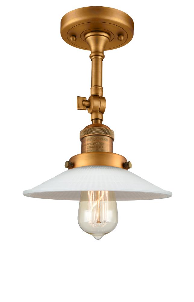 Halophane - 1 Light - 9 inch - Brushed Brass - Adjustable Semi-Flush Mount