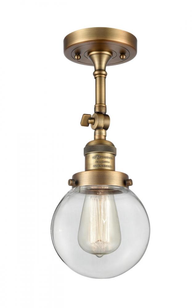 Beacon - 1 Light - 6 inch - Brushed Brass - Adjustable Semi-Flush Mount