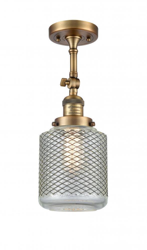 Stanton - 1 Light - 6 inch - Brushed Brass - Adjustable Semi-Flush Mount