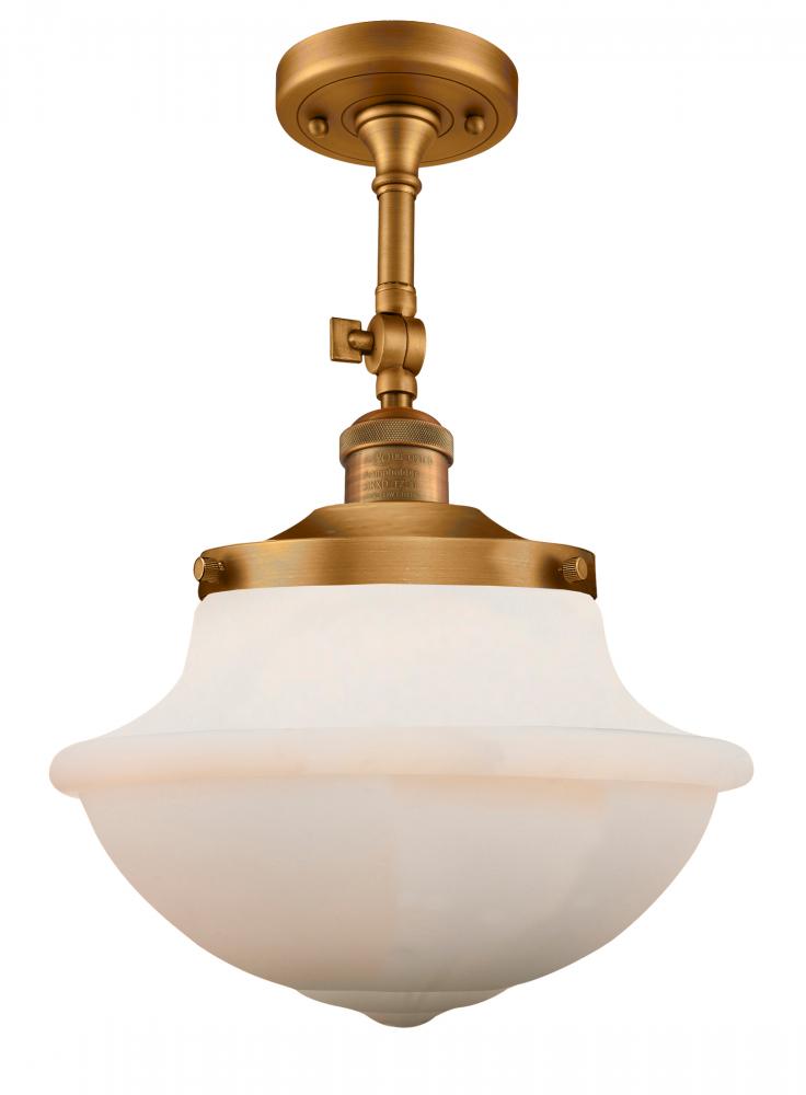 Oxford - 1 Light - 12 inch - Brushed Brass - Adjustable Semi-Flush Mount