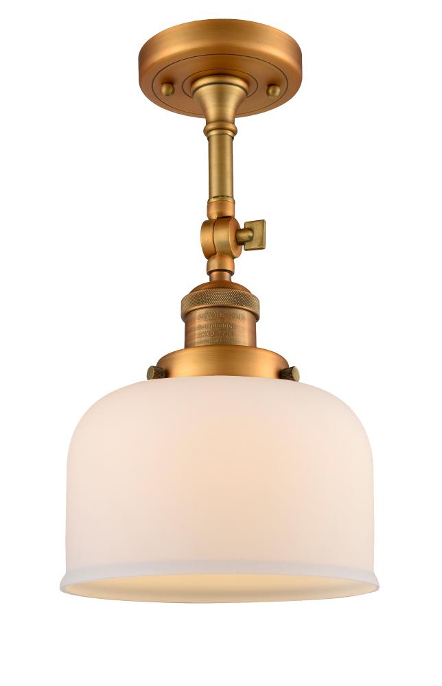 Bell - 1 Light - 8 inch - Brushed Brass - Adjustable Semi-Flush Mount