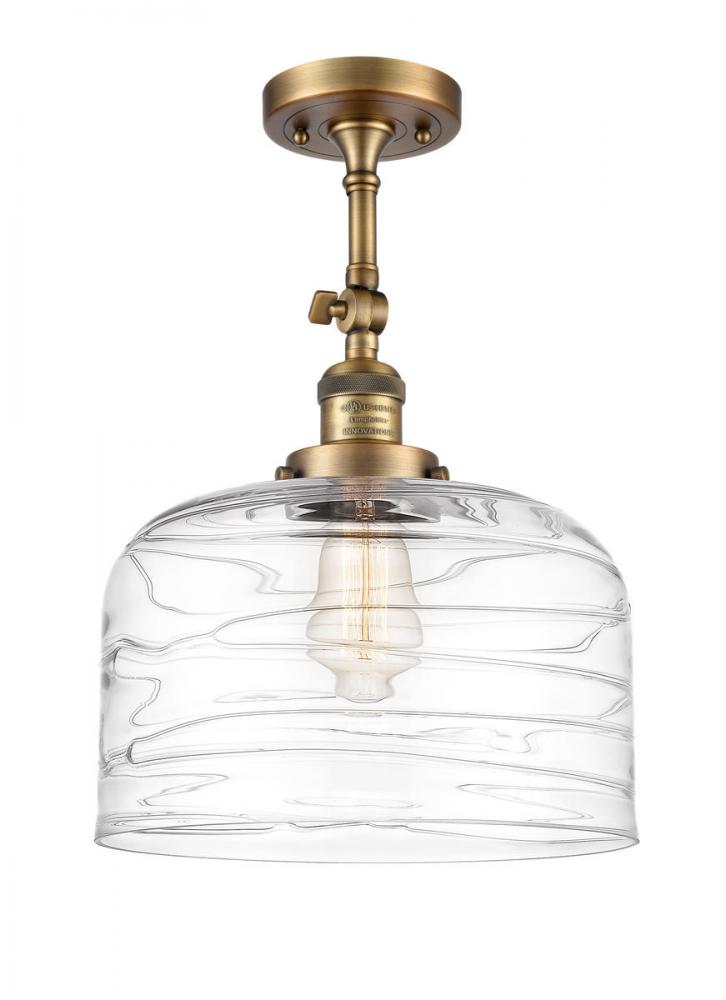 Bell - 1 Light - 12 inch - Brushed Brass - Adjustable Semi-Flush Mount
