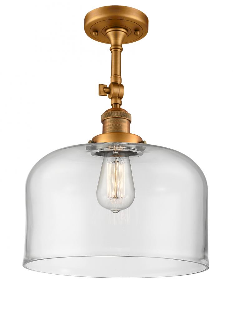 Bell - 1 Light - 12 inch - Brushed Brass - Adjustable Semi-Flush Mount