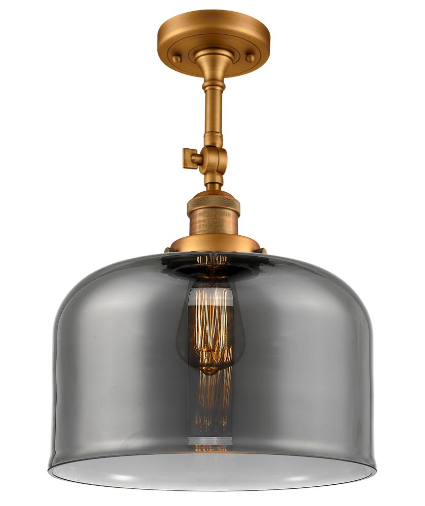 Bell - 1 Light - 12 inch - Brushed Brass - Adjustable Semi-Flush Mount