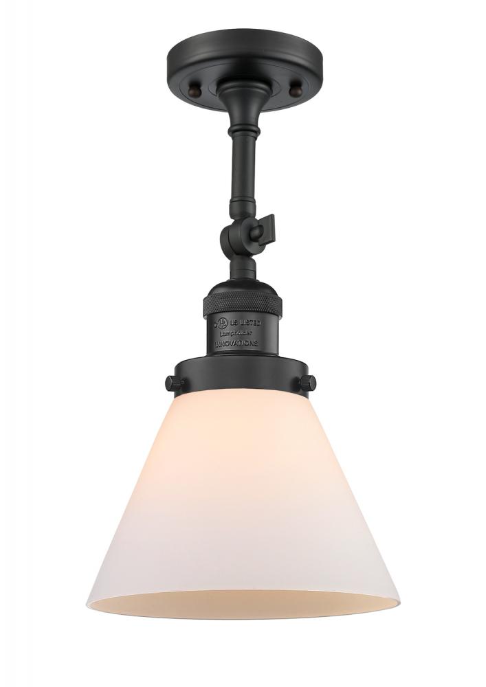 Cone - 1 Light - 8 inch - Matte Black - Adjustable Semi-Flush Mount