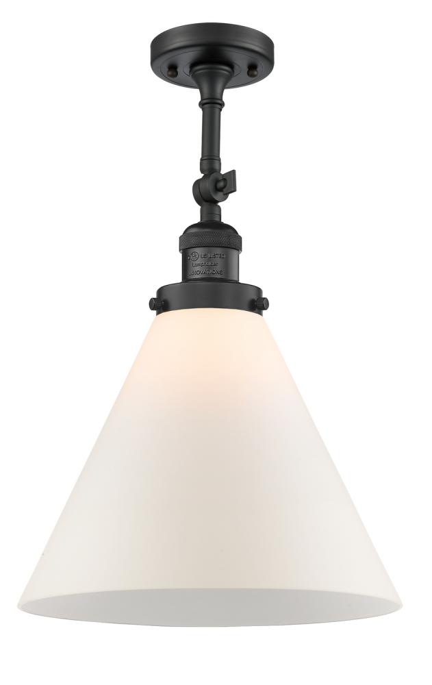 Cone - 1 Light - 12 inch - Matte Black - Adjustable Semi-Flush Mount