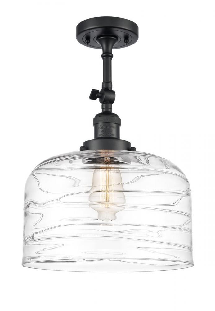 Bell - 1 Light - 12 inch - Matte Black - Adjustable Semi-Flush Mount