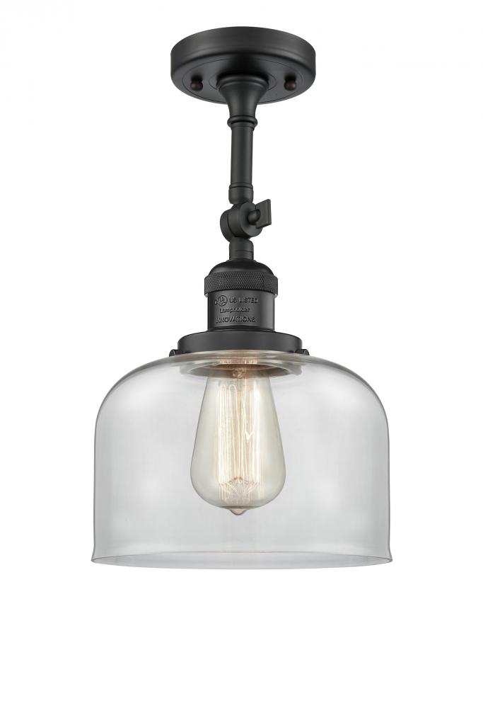 Bell - 1 Light - 8 inch - Matte Black - Adjustable Semi-Flush Mount