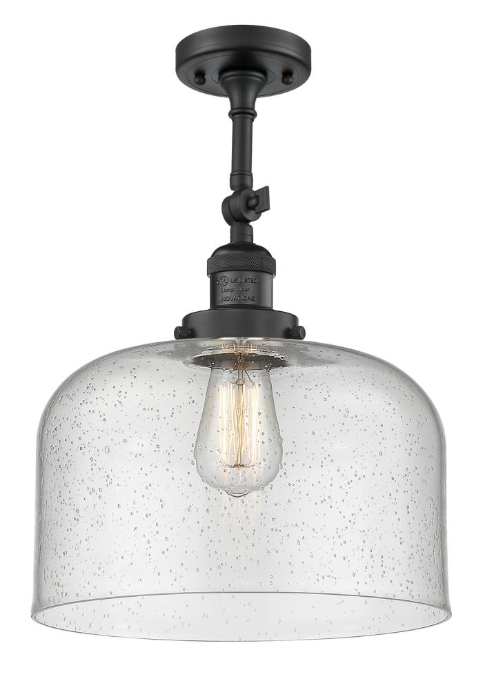 Bell - 1 Light - 12 inch - Matte Black - Adjustable Semi-Flush Mount