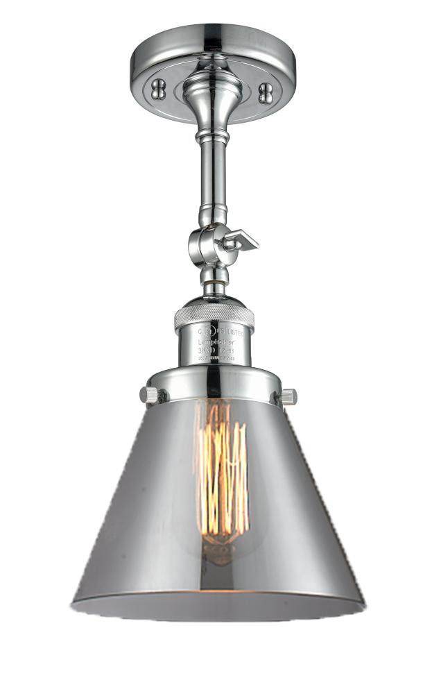 Cone - 1 Light - 8 inch - Polished Chrome - Adjustable Semi-Flush Mount