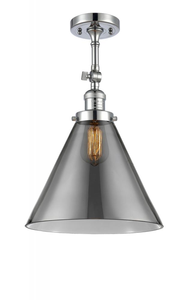 Cone - 1 Light - 12 inch - Polished Chrome - Adjustable Semi-Flush Mount