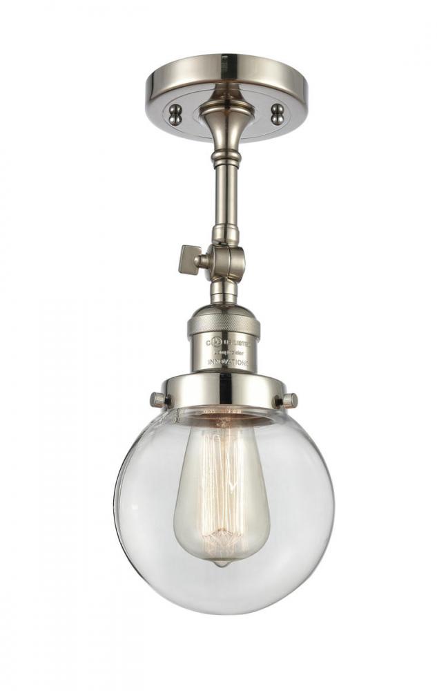 Beacon - 1 Light - 6 inch - Polished Nickel - Adjustable Semi-Flush Mount