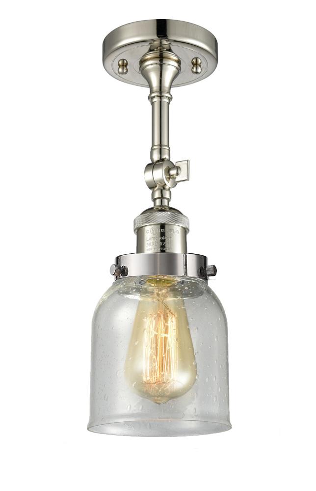 Bell - 1 Light - 5 inch - Polished Nickel - Adjustable Semi-Flush Mount