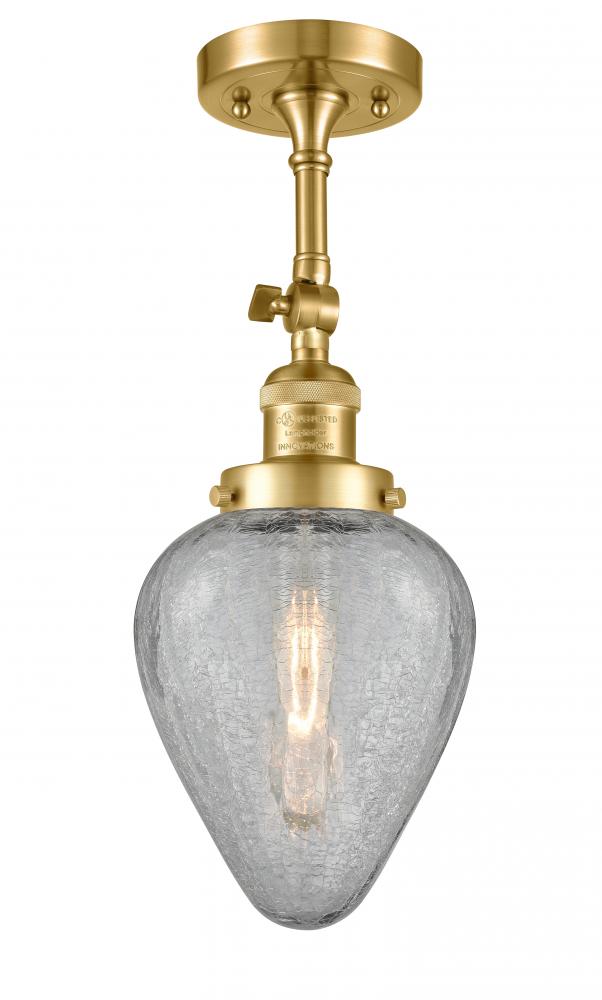 Geneseo - 1 Light - 7 inch - Satin Gold - Adjustable Semi-Flush Mount