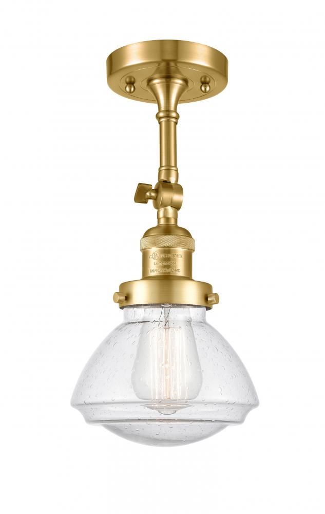 Olean - 1 Light - 7 inch - Satin Gold - Adjustable Semi-Flush Mount