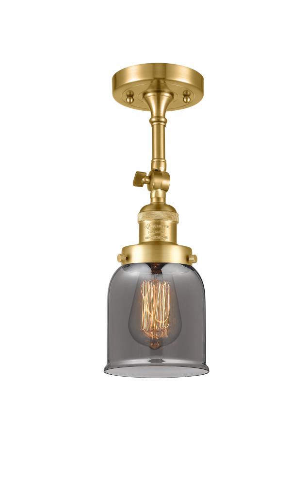 Bell - 1 Light - 5 inch - Satin Gold - Adjustable Semi-Flush Mount