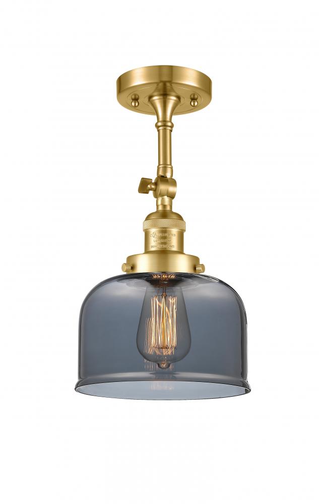 Bell - 1 Light - 8 inch - Satin Gold - Adjustable Semi-Flush Mount