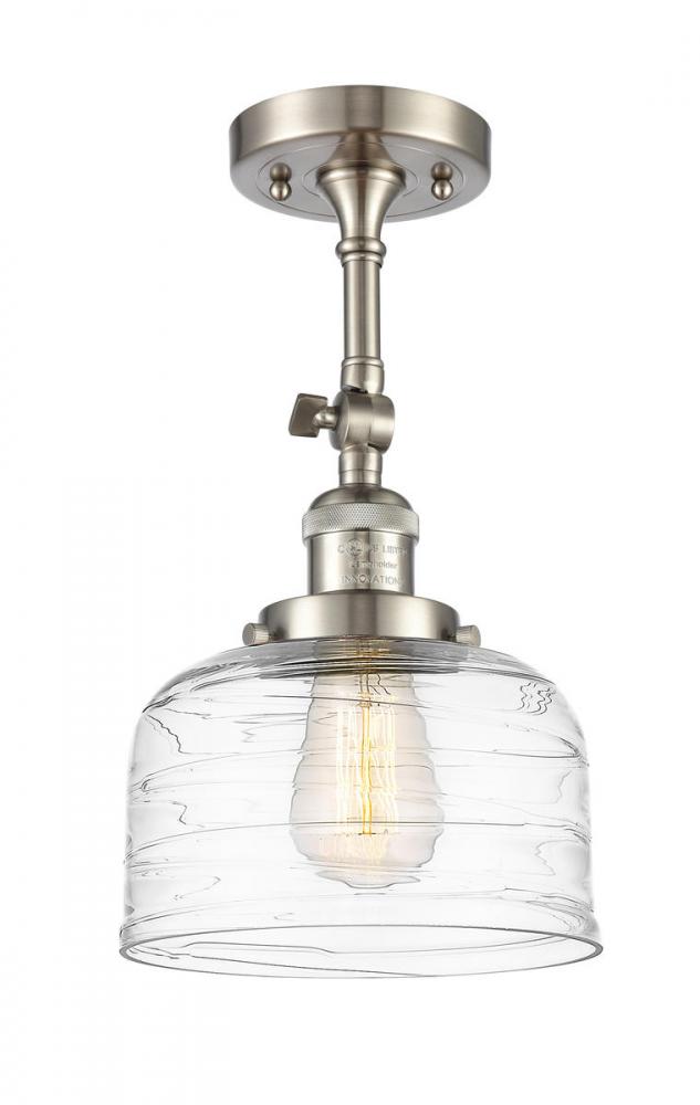 Bell - 1 Light - 8 inch - Brushed Satin Nickel - Adjustable Semi-Flush Mount