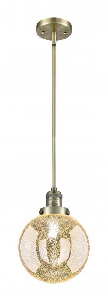 Beacon - 1 Light - 8 inch - Antique Brass - Stem Hung - Mini Pendant