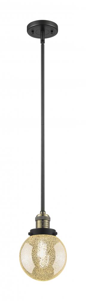 Beacon - 1 Light - 6 inch - Black Antique Brass - Stem Hung - Mini Pendant