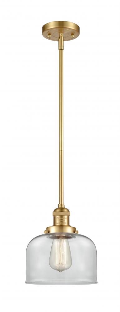 Bell - 1 Light - 8 inch - Satin Gold - Stem Hung - Mini Pendant