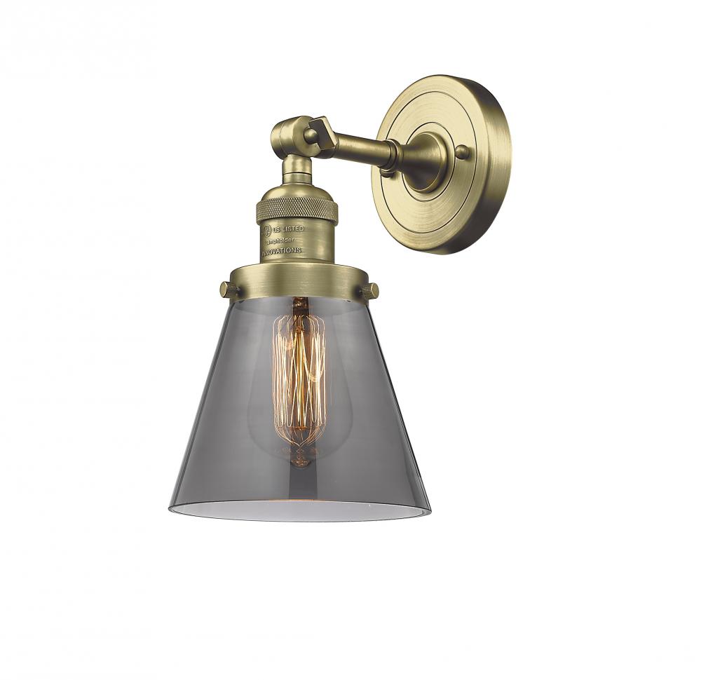 Cone - 1 Light - 6 inch - Antique Brass - Adjustable Sconce