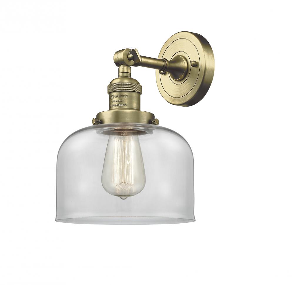 Bell - 1 Light - 8 inch - Antique Brass - Adjustable Sconce