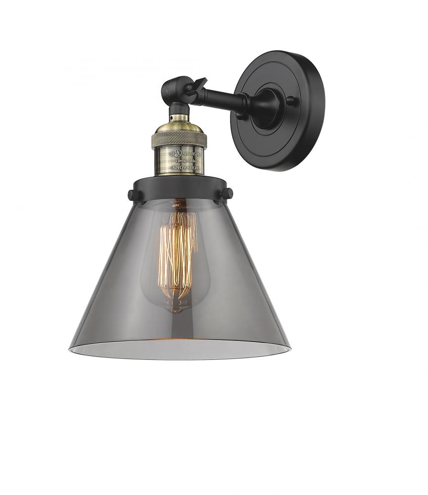Cone - 1 Light - 8 inch - Black Antique Brass - Adjustable Sconce