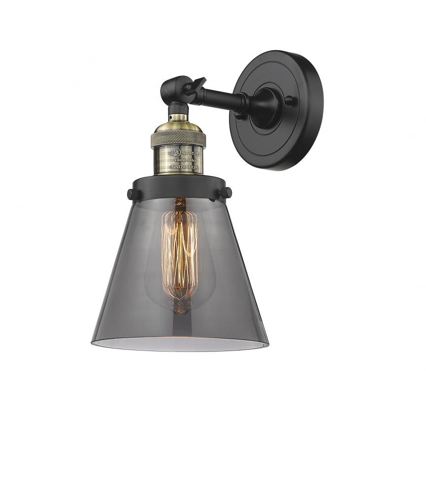 Cone - 1 Light - 6 inch - Black Antique Brass - Adjustable Sconce