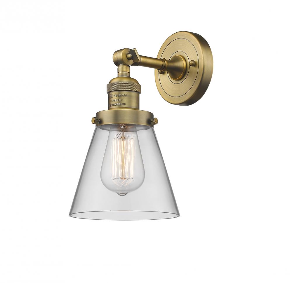Cone - 1 Light - 6 inch - Brushed Brass - Adjustable Sconce