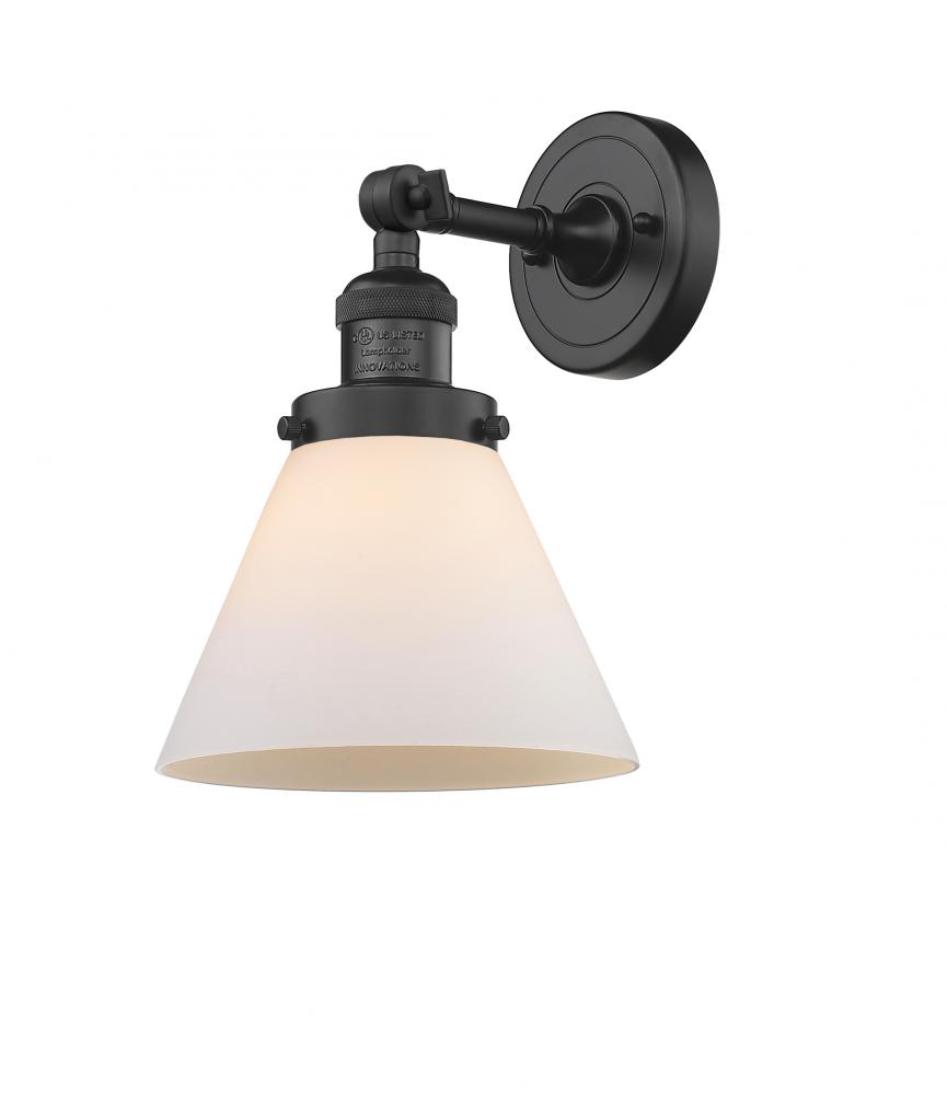Cone - 1 Light - 8 inch - Matte Black - Adjustable Sconce
