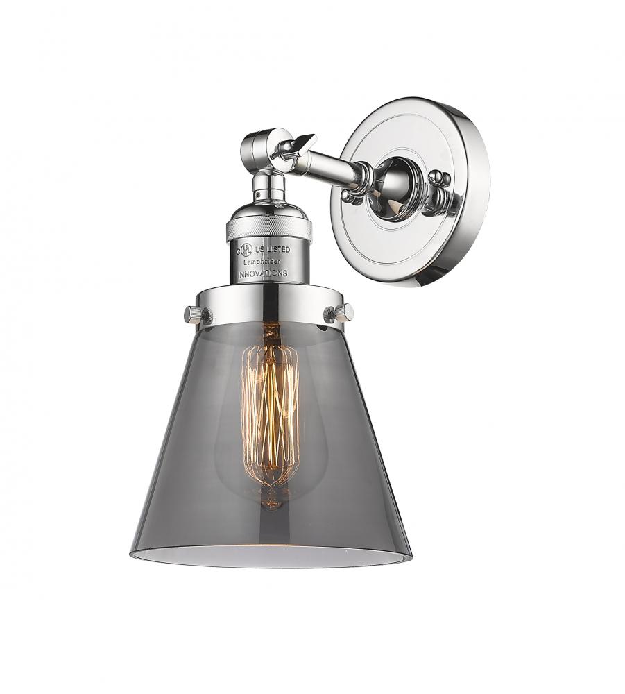 Cone - 1 Light - 6 inch - Polished Chrome - Adjustable Sconce