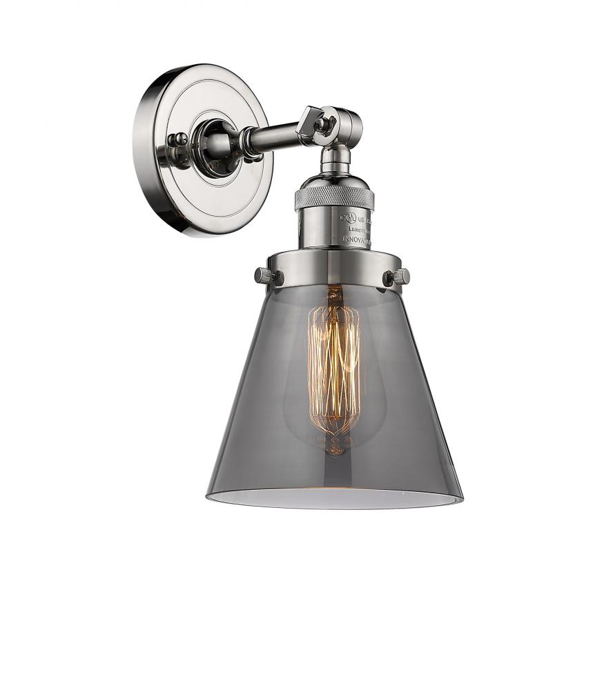 Cone - 1 Light - 6 inch - Polished Nickel - Adjustable Sconce