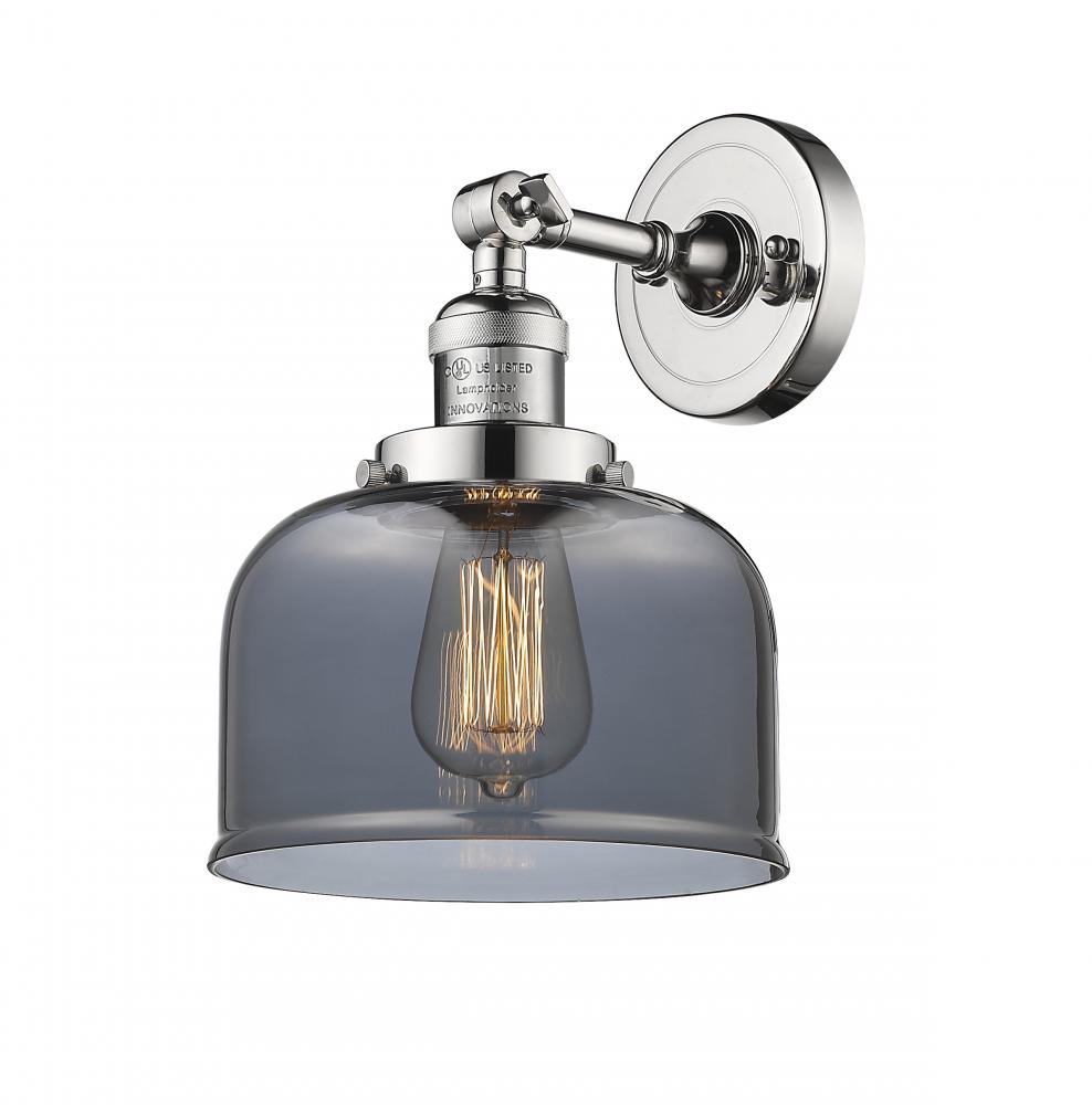 Bell - 1 Light - 8 inch - Polished Nickel - Adjustable Sconce