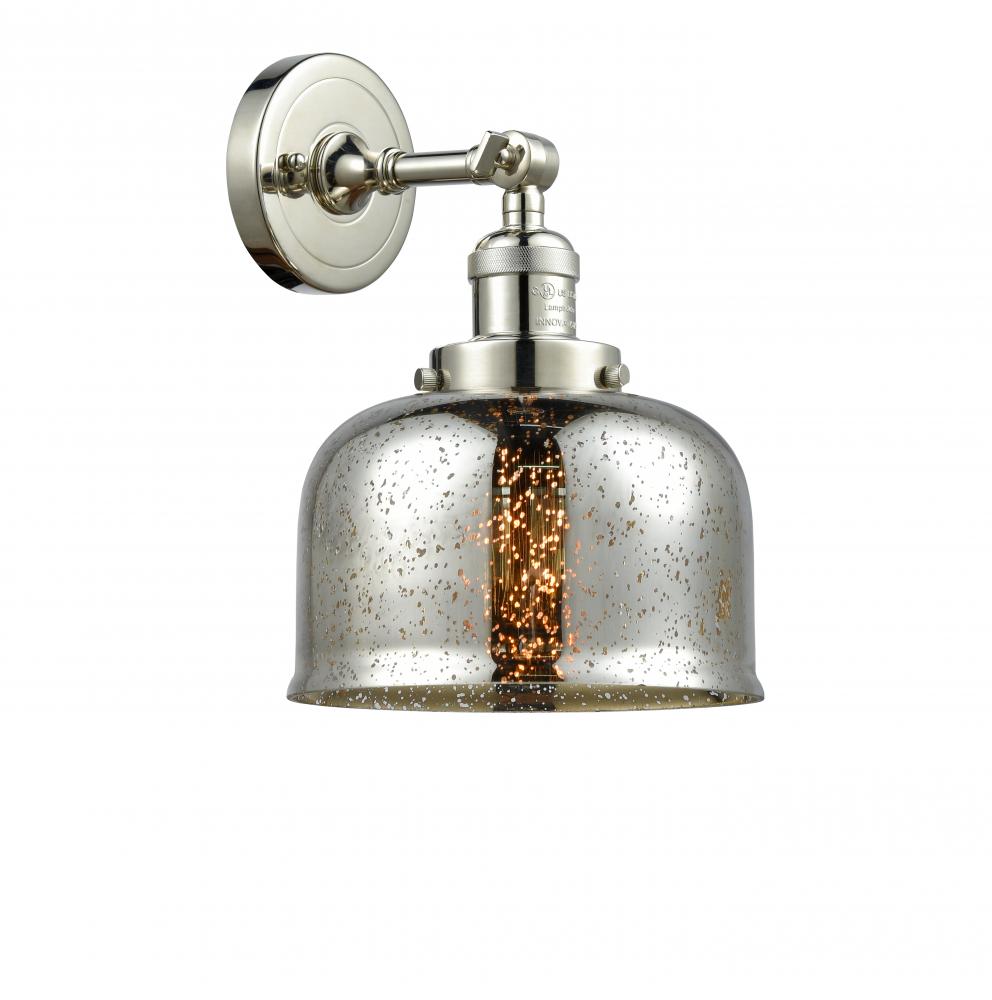 Bell - 1 Light - 8 inch - Polished Nickel - Adjustable Sconce