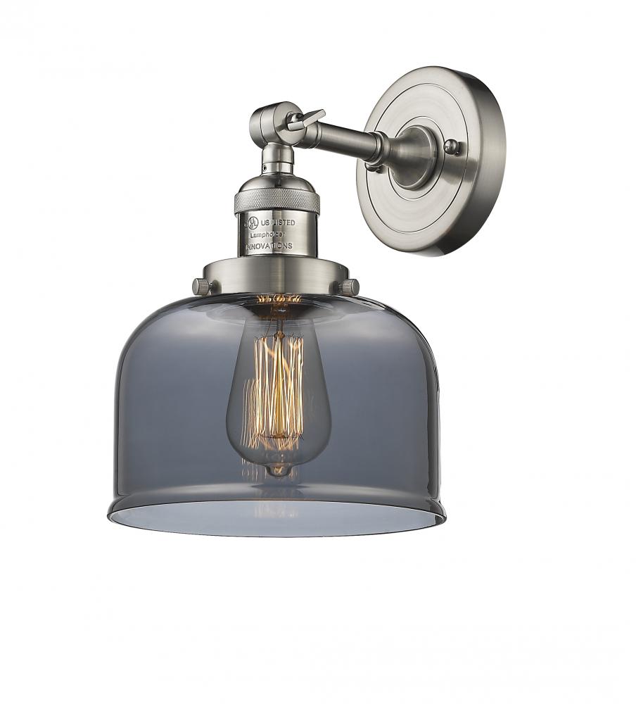Bell - 1 Light - 8 inch - Brushed Satin Nickel - Adjustable Sconce
