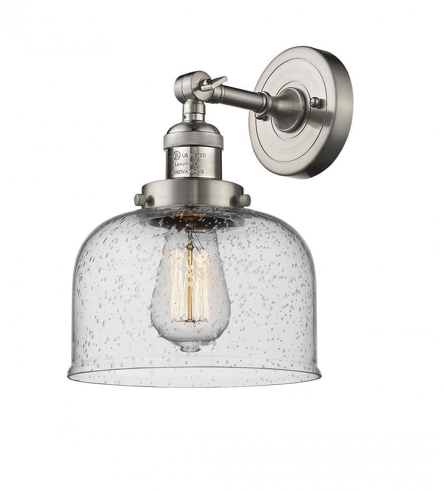 Bell - 1 Light - 8 inch - Brushed Satin Nickel - Adjustable Sconce