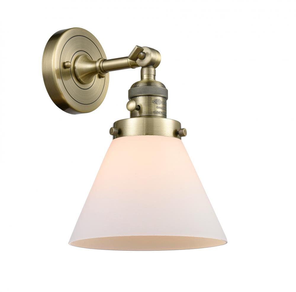 Cone - 1 Light - 8 inch - Antique Brass - Adjustable Sconce