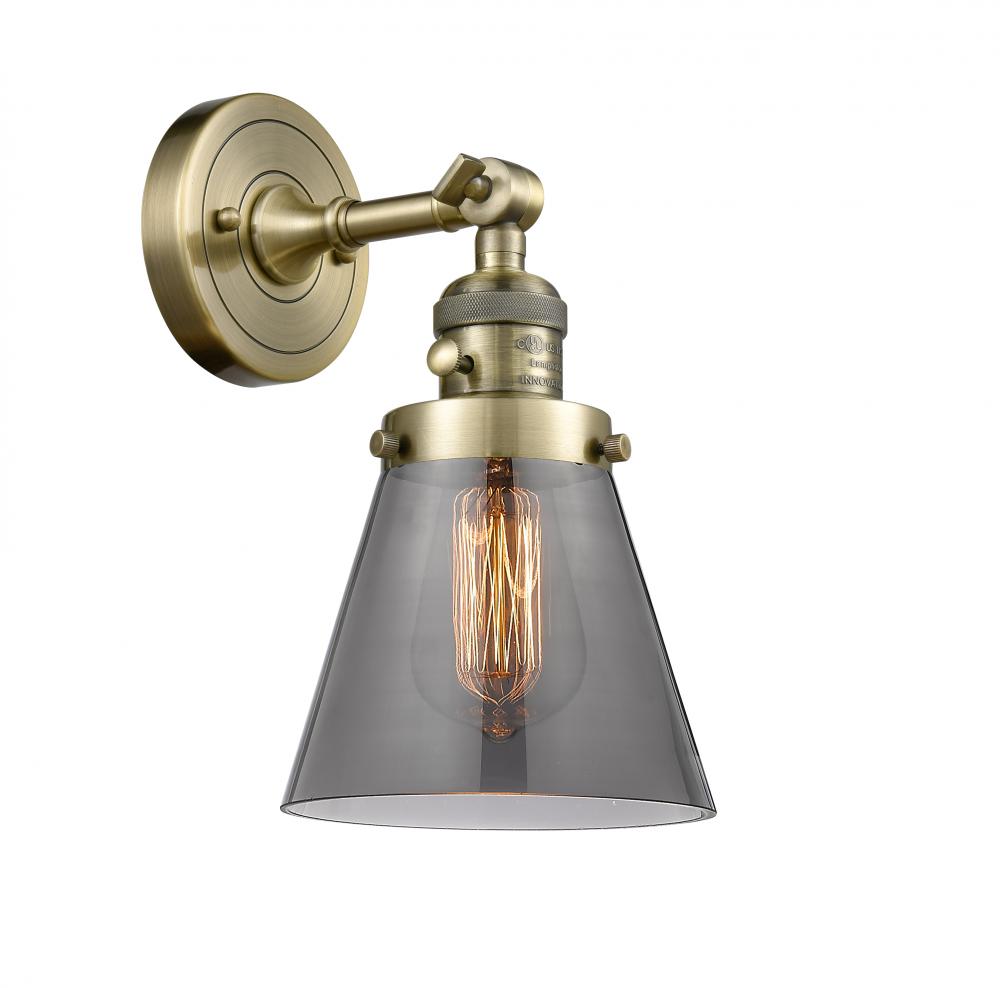 Cone - 1 Light - 6 inch - Antique Brass - Adjustable Sconce