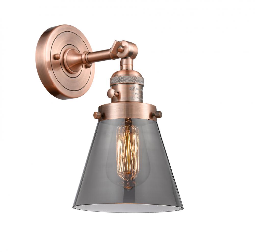 Cone - 1 Light - 6 inch - Antique Copper - Adjustable Sconce