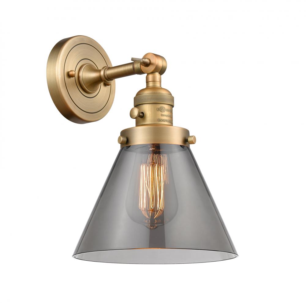 Cone - 1 Light - 8 inch - Brushed Brass - Adjustable Sconce
