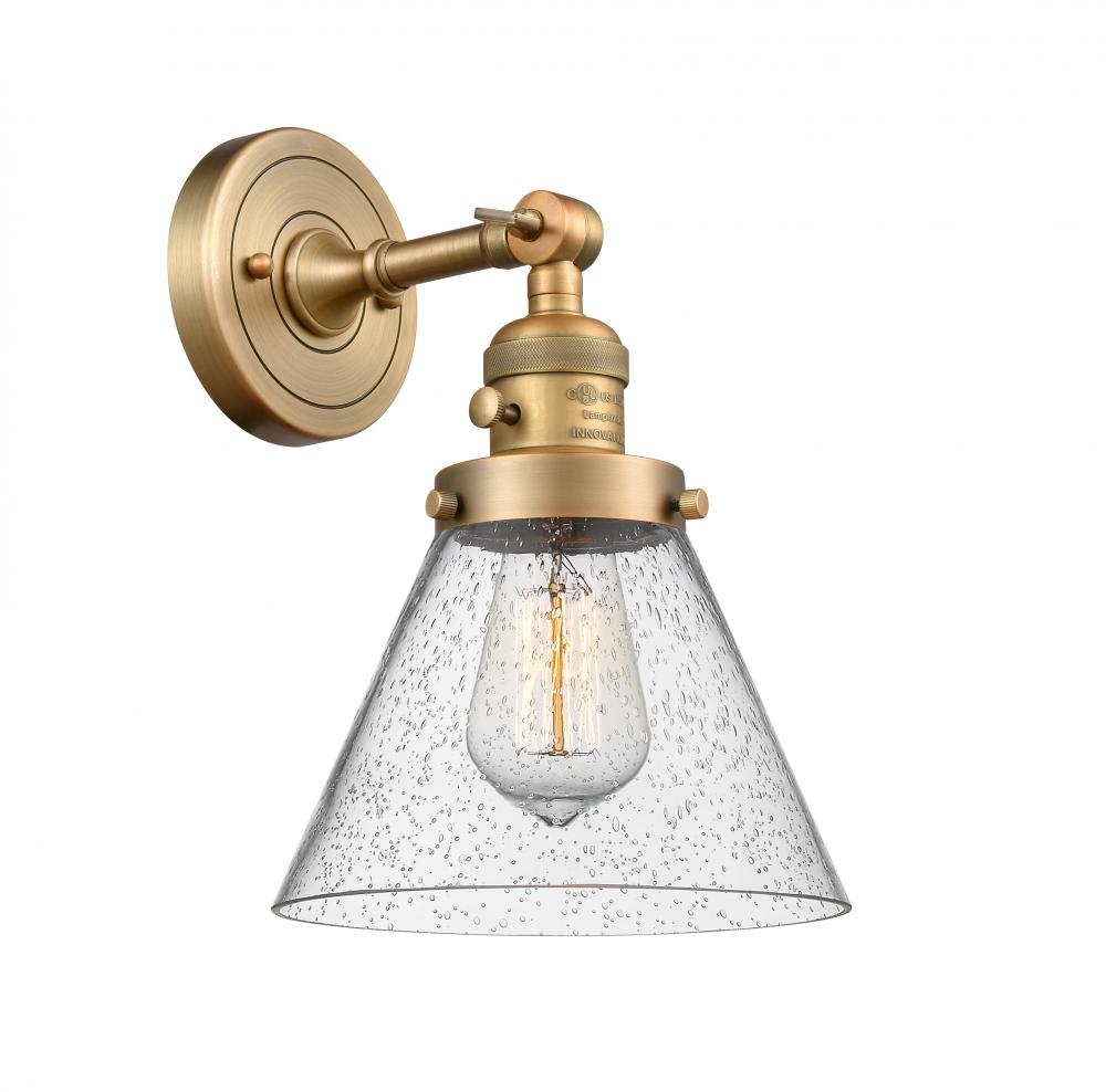 Cone - 1 Light - 8 inch - Brushed Brass - Adjustable Sconce