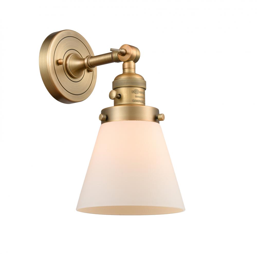 Cone - 1 Light - 6 inch - Brushed Brass - Adjustable Sconce