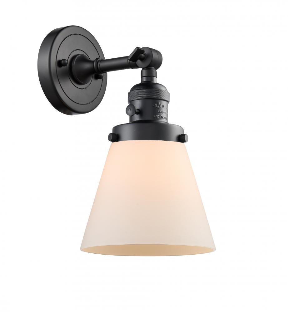 Cone - 1 Light - 6 inch - Matte Black - Adjustable Sconce