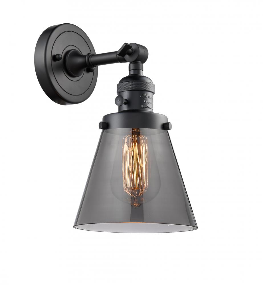 Cone - 1 Light - 6 inch - Matte Black - Adjustable Sconce