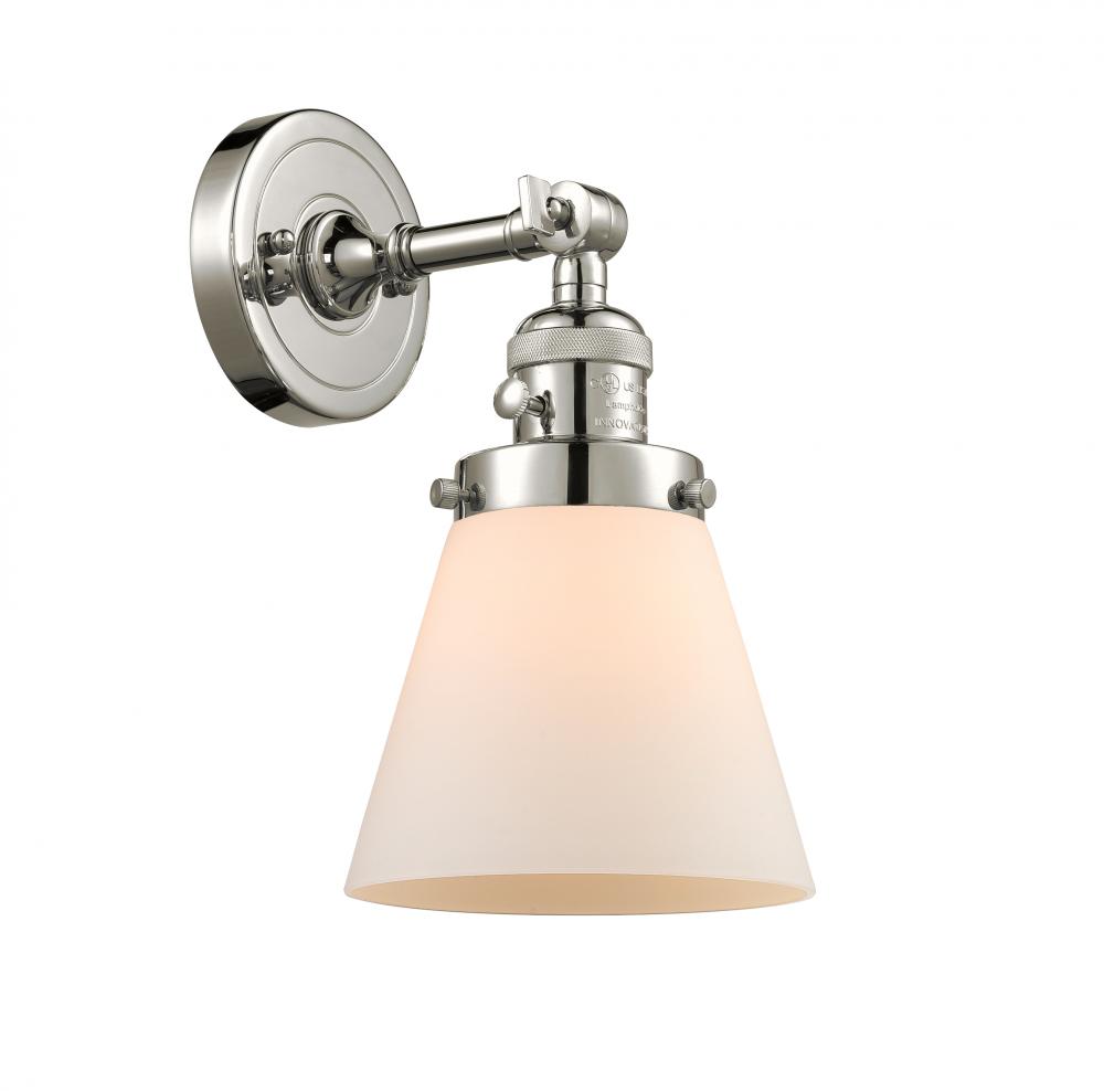 Cone - 1 Light - 6 inch - Polished Nickel - Adjustable Sconce