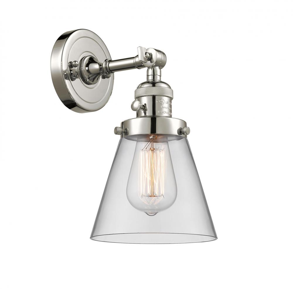 Cone - 1 Light - 6 inch - Polished Nickel - Adjustable Sconce