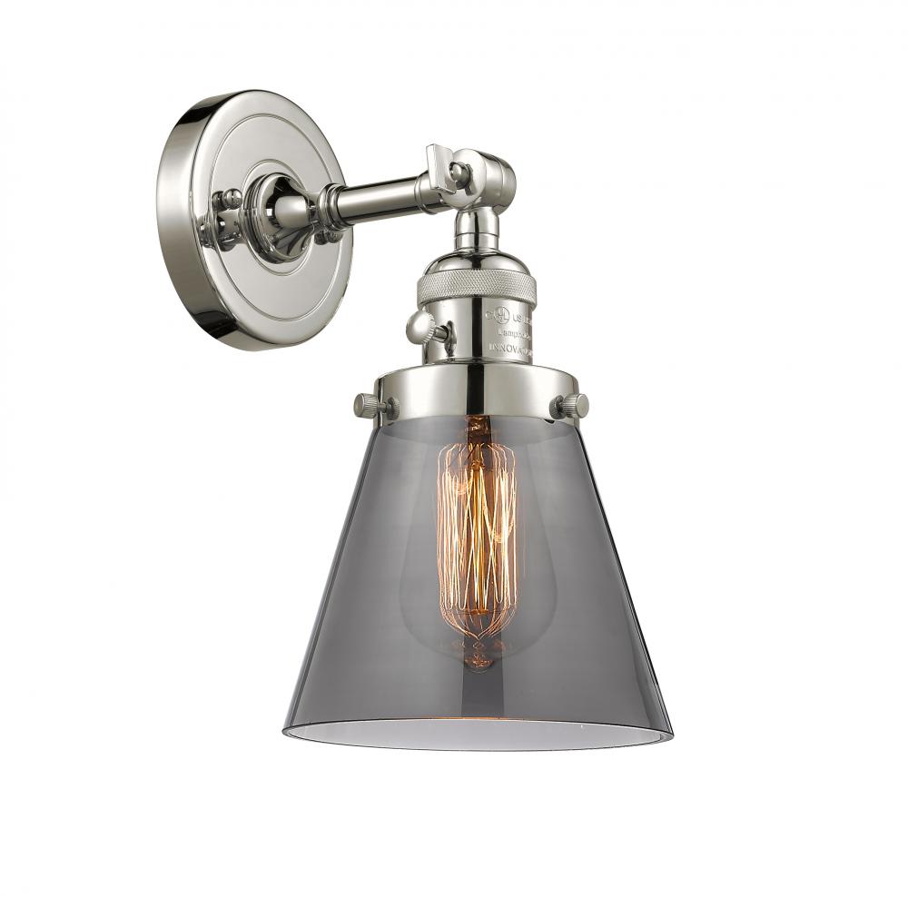 Cone - 1 Light - 6 inch - Polished Nickel - Adjustable Sconce