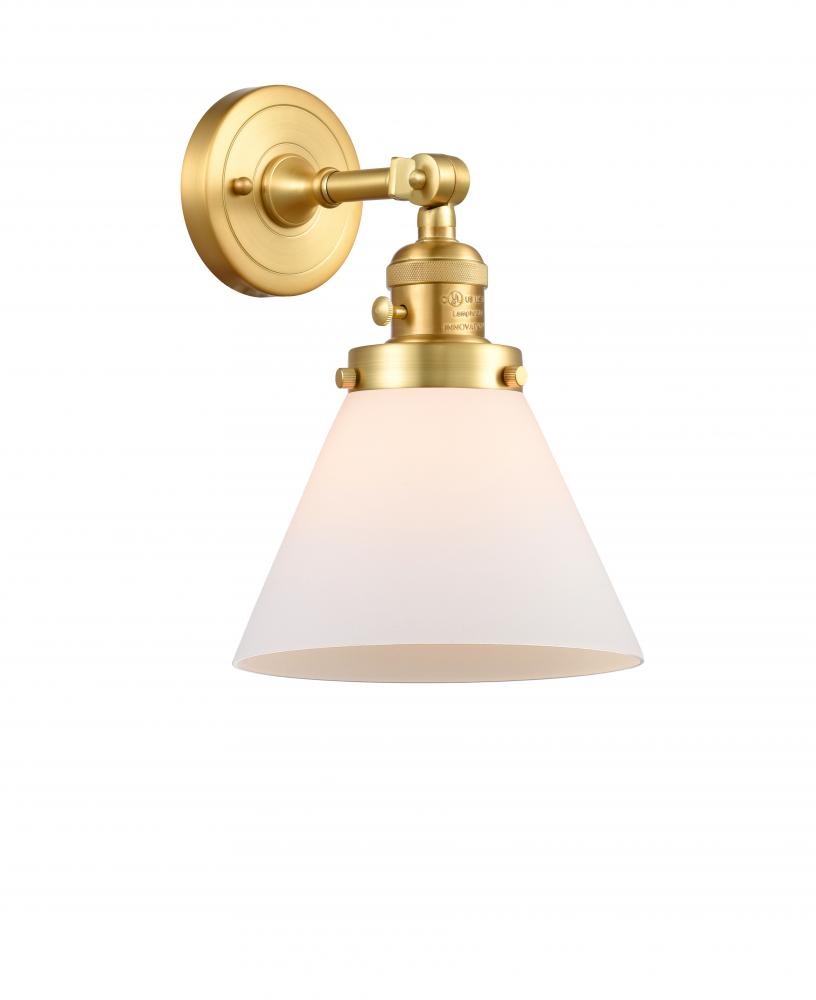 Cone - 1 Light - 8 inch - Satin Gold - Adjustable Sconce